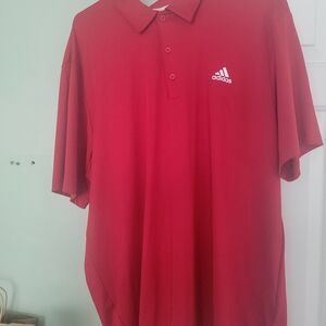 Adidas Dri Fit Bold Red Polo Shirt XL